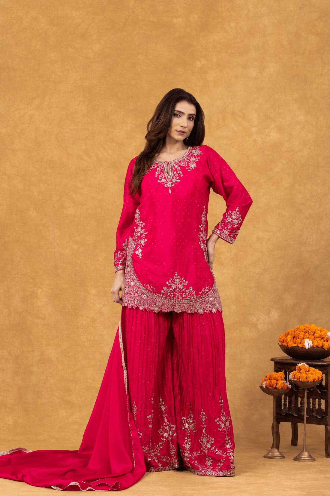 Magenta Pink Sharara Ensemble