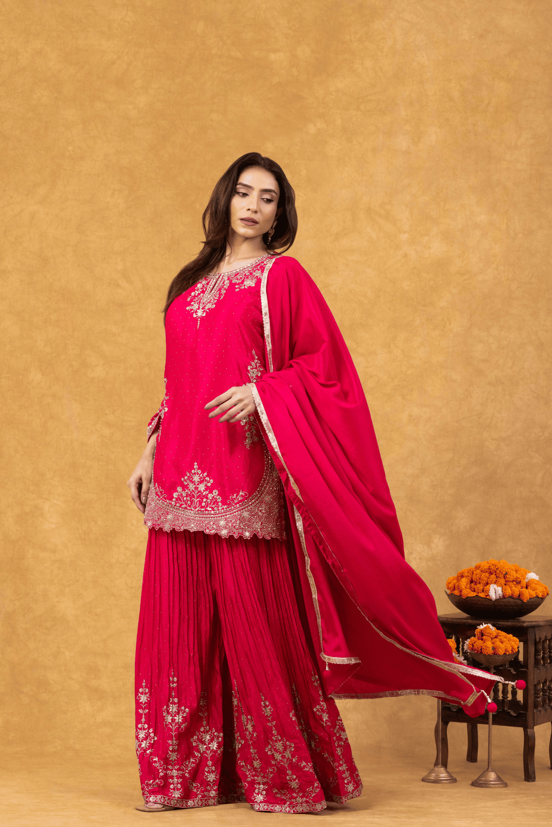 Magenta Pink Sharara Ensemble