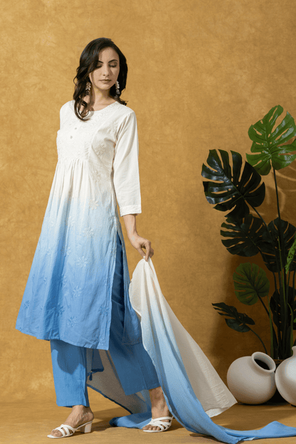 Ombre Blue Kurta Pant Set