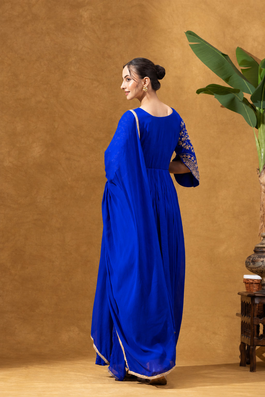 Blue Embroidered Anarkali Gown