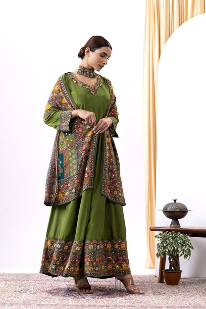 Green Anarkali Suit Set