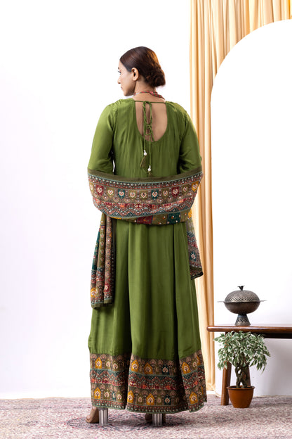 Green Anarkali Suit Set