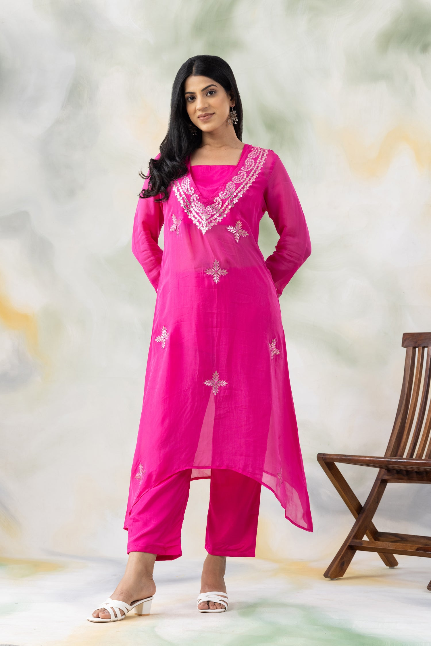 Hot Pink Organza Co-ord set