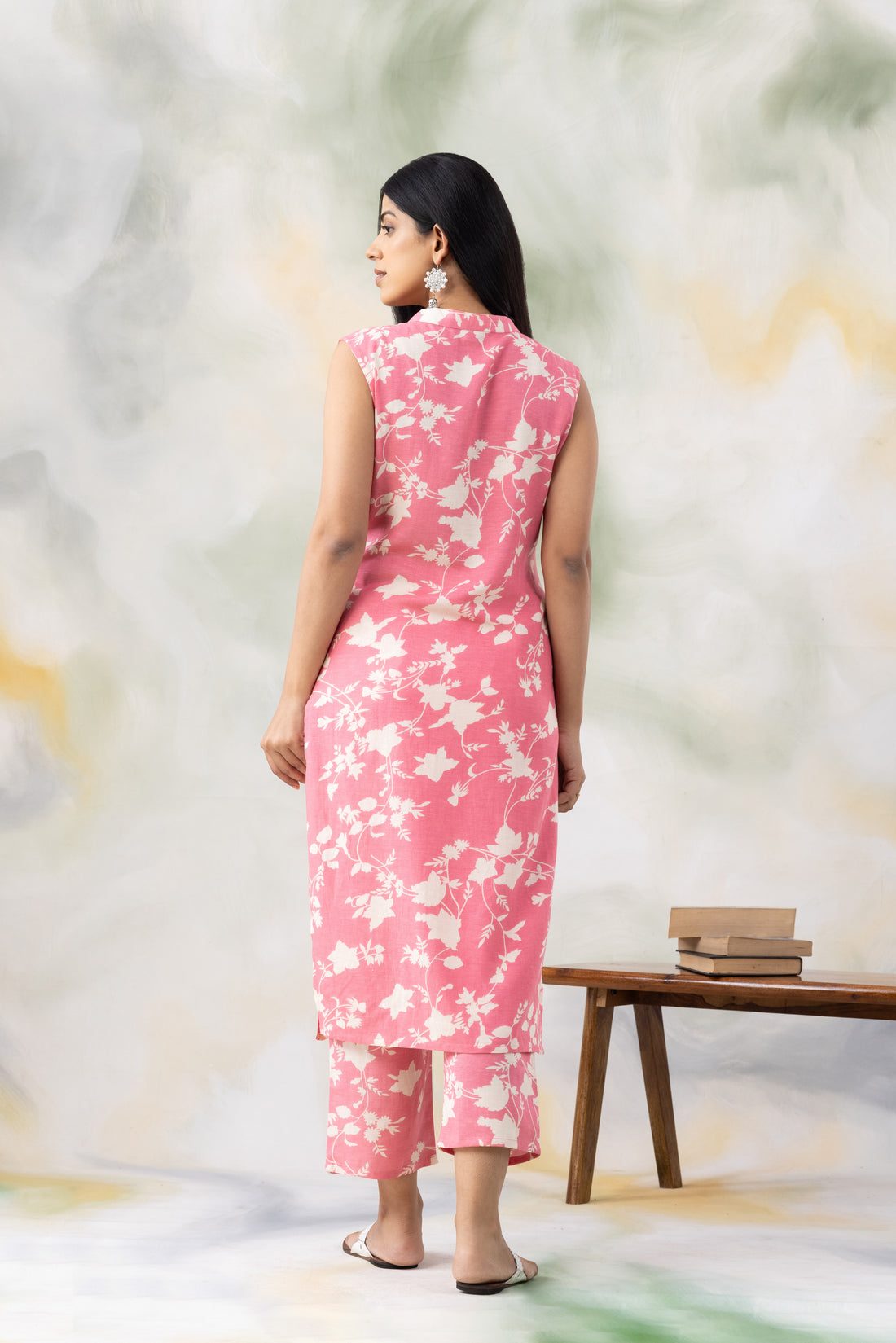 Pink Printed Kurta Pants Set
