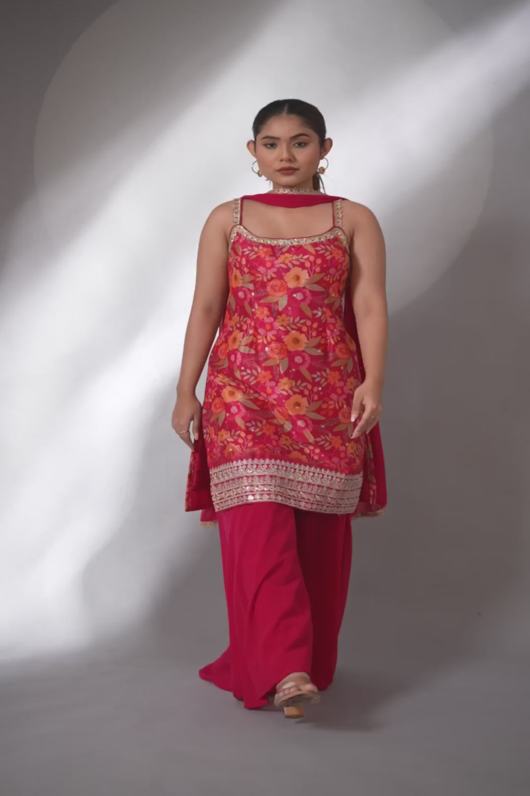 Hot Pink Sharara Set